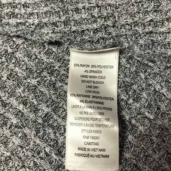 Nwot Monteau Fitted Long Sleeve Knit V Neck Midi Dress Heather Grey Size Med - Picture 4 of 10